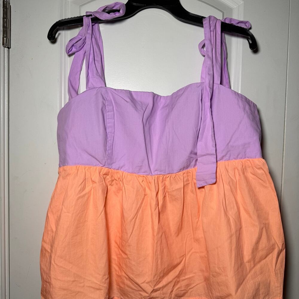 Lilly Pulitzer Purple and Orange Tie Strap Blouse